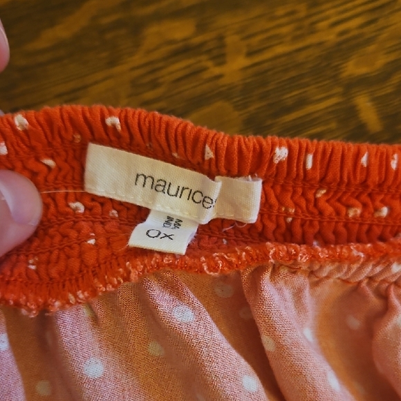 Maurices Coral Polka Dot Top - Picture 2 of 2